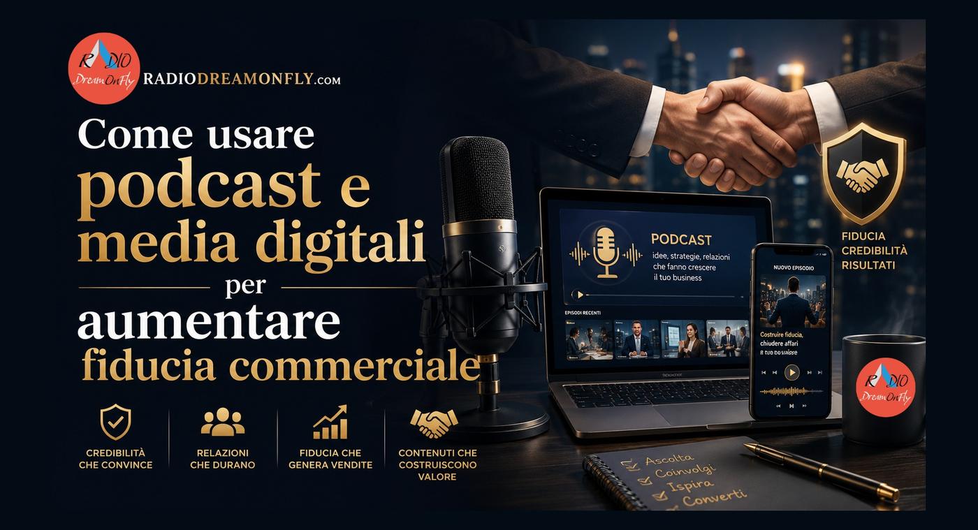 Come usare podcast e media digitali per aumentare fiducia commerciale